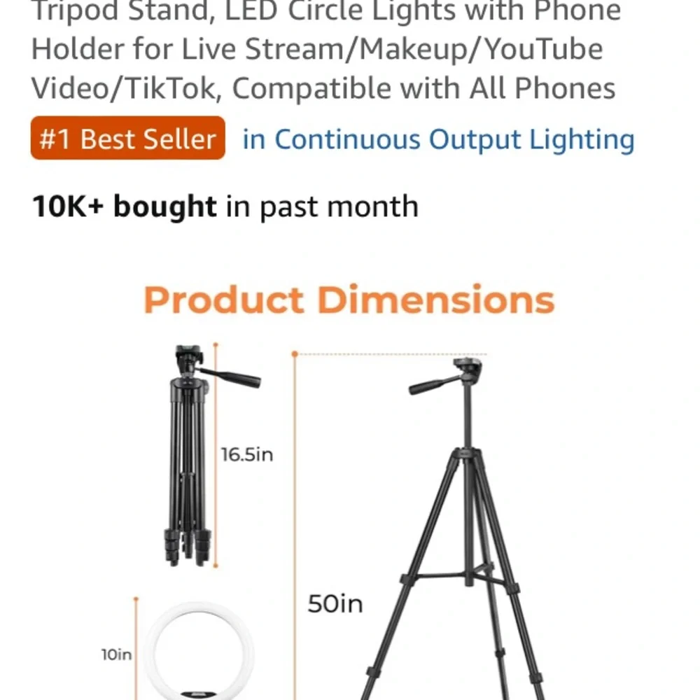 Sensyne Ring Light Set with Tripod